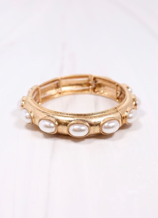 Harriette Pearl Bracelet GOLD - Caroline Hill