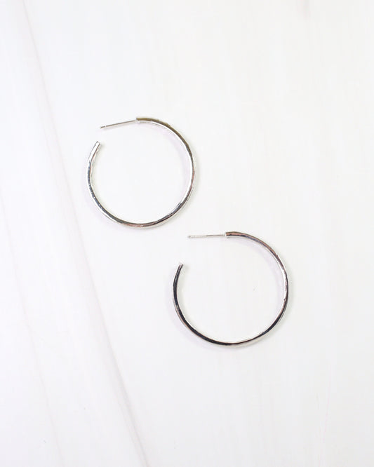Westfield CZ Lined Hoop Earring Silver