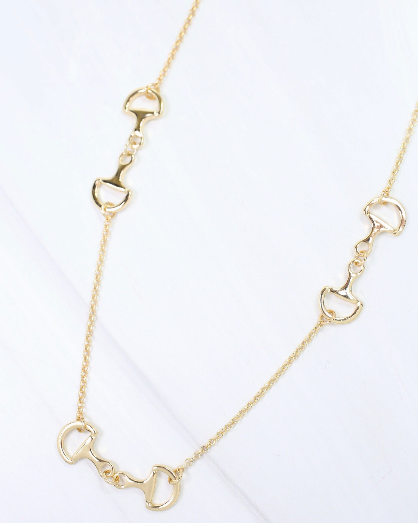 Thoroughbred Horsebit Necklace Gold