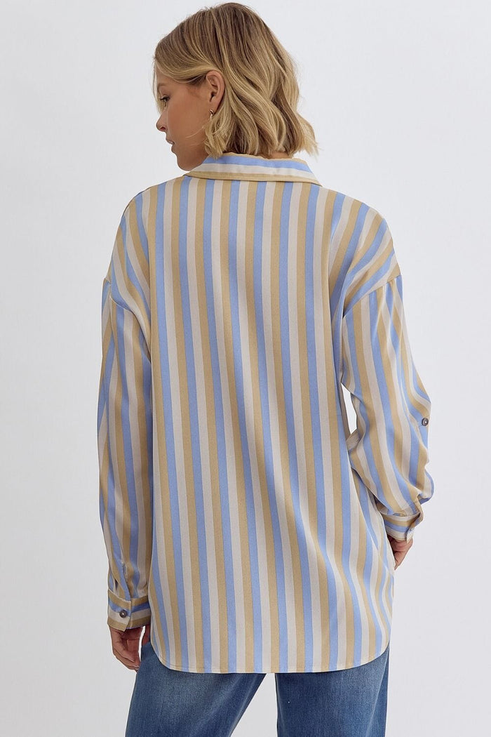 Here for the Night Chambray Stripe Top - Caroline Hill