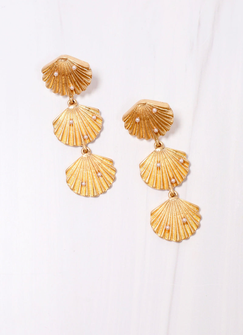 Hilton Head Seashell Earring GOLD - Caroline Hill