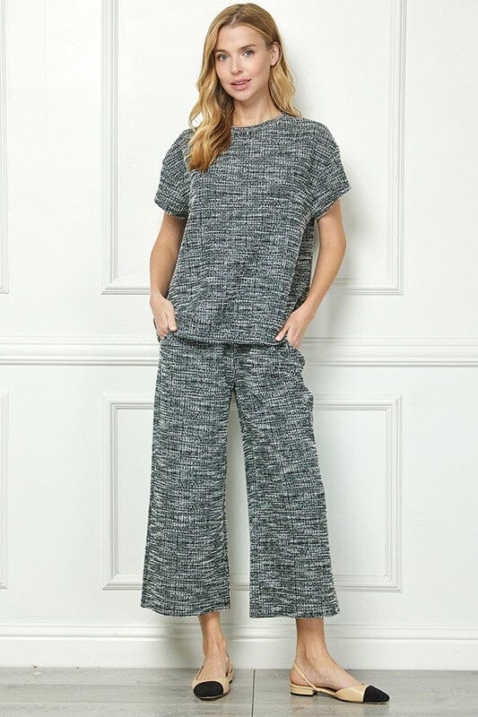 Hit the Road Black Textured Pants Set - Caroline Hill