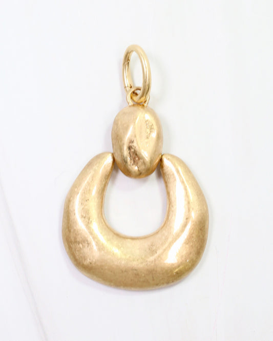 Galena Horseshoe Charm Worn Gold