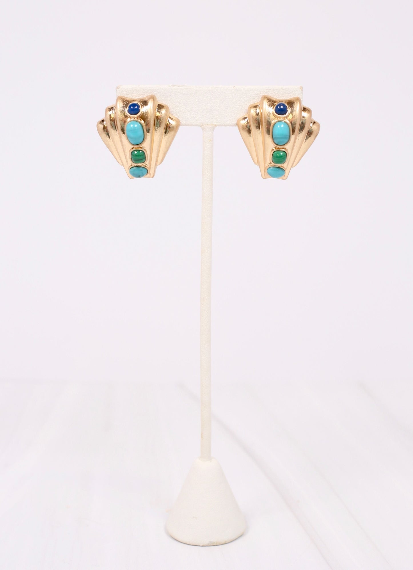 Honolulu Stone Shell Earring TURQUOISE - Caroline Hill