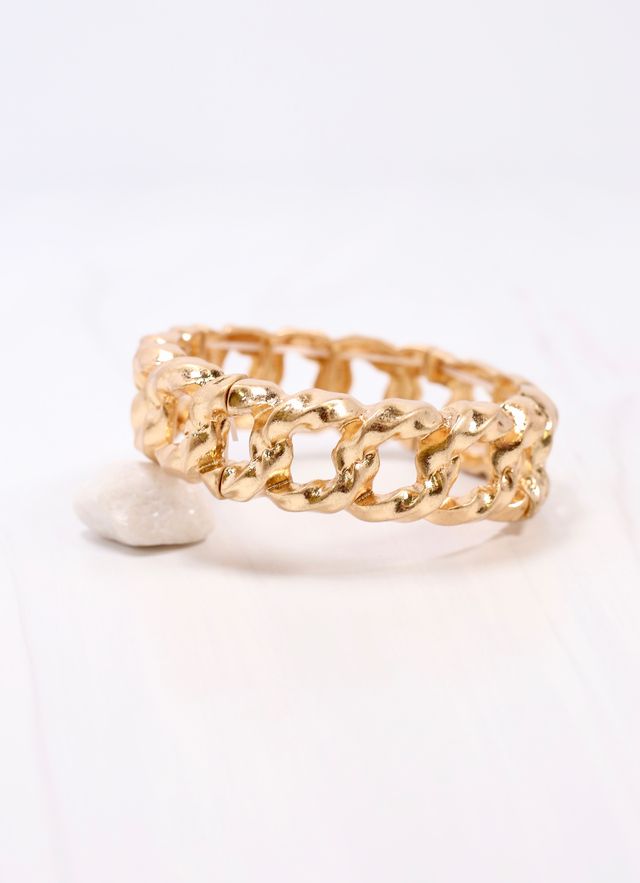 Poesy Link Metal Bracelet Gold