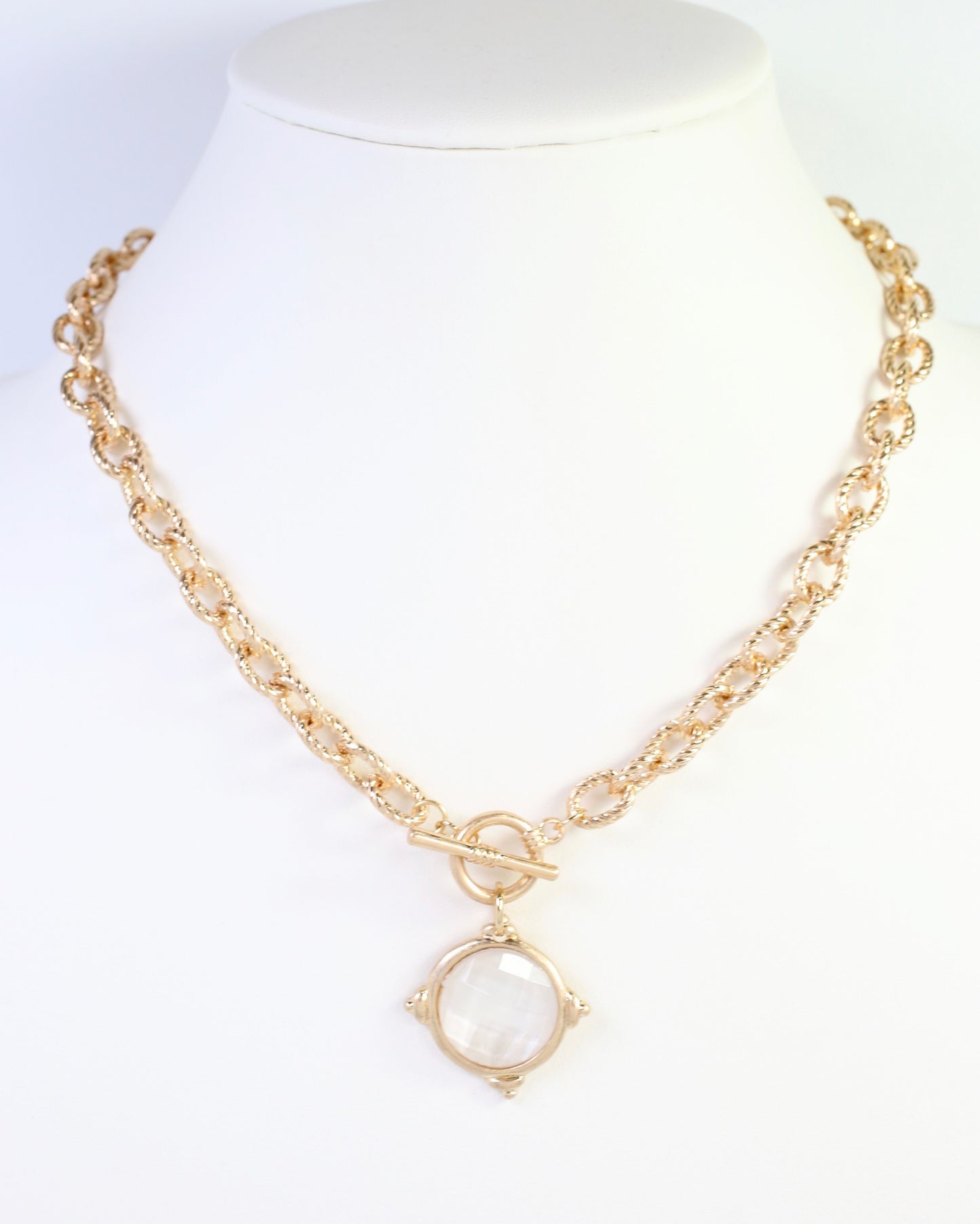 Rochester Facited Link Necklace Gold
