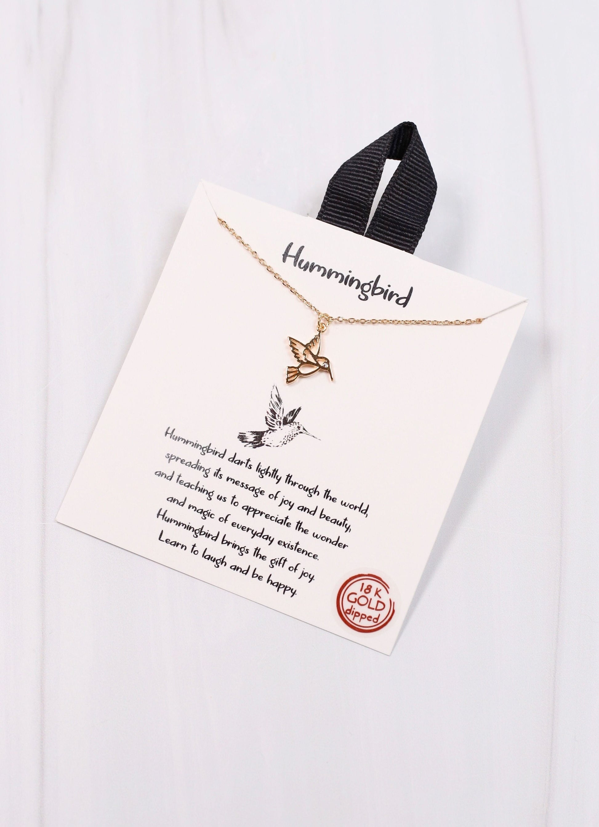 Hummingbird Necklace GOLD - Caroline Hill