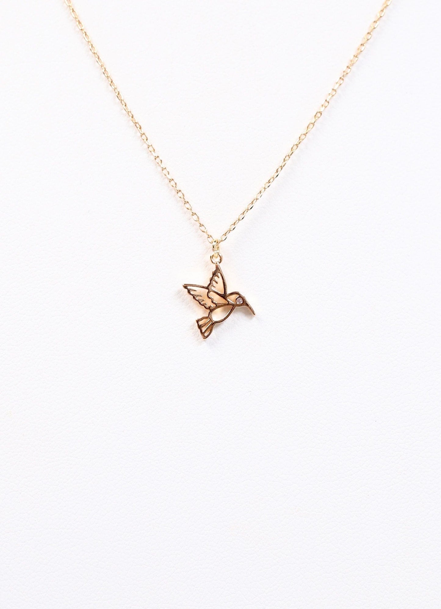 Hummingbird Necklace GOLD - Caroline Hill