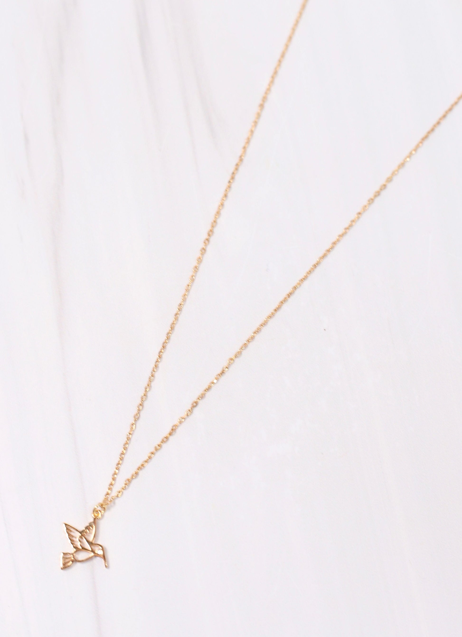 Hummingbird Necklace GOLD - Caroline Hill