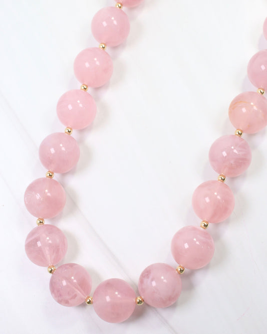 Tarrytown Marble Beaded Necklace Pink