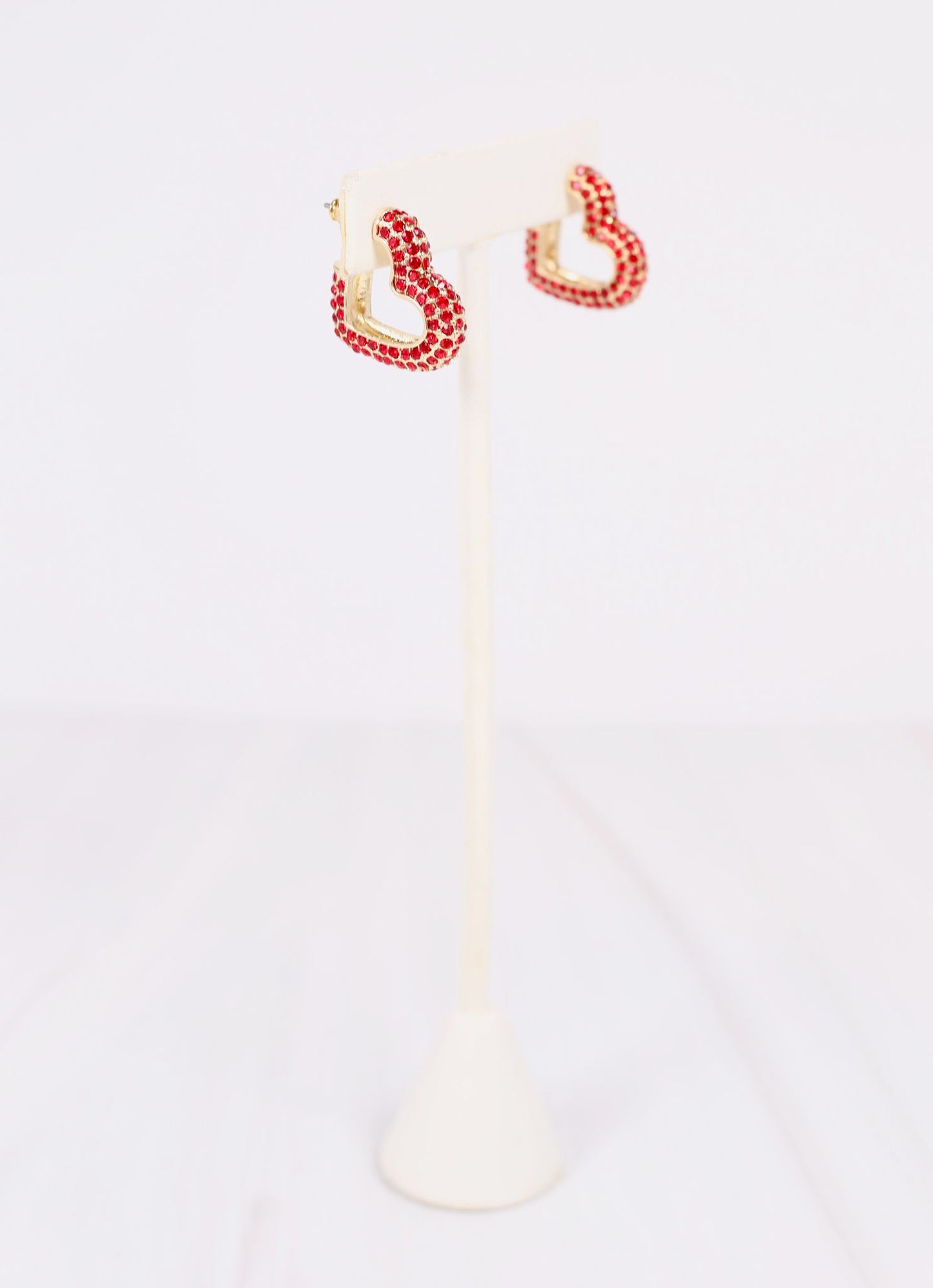 Larkie Heart Hoop Earring RED