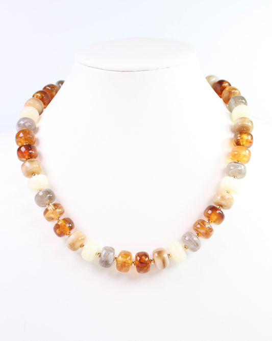 Tanner Beaded Necklace Brown Multi