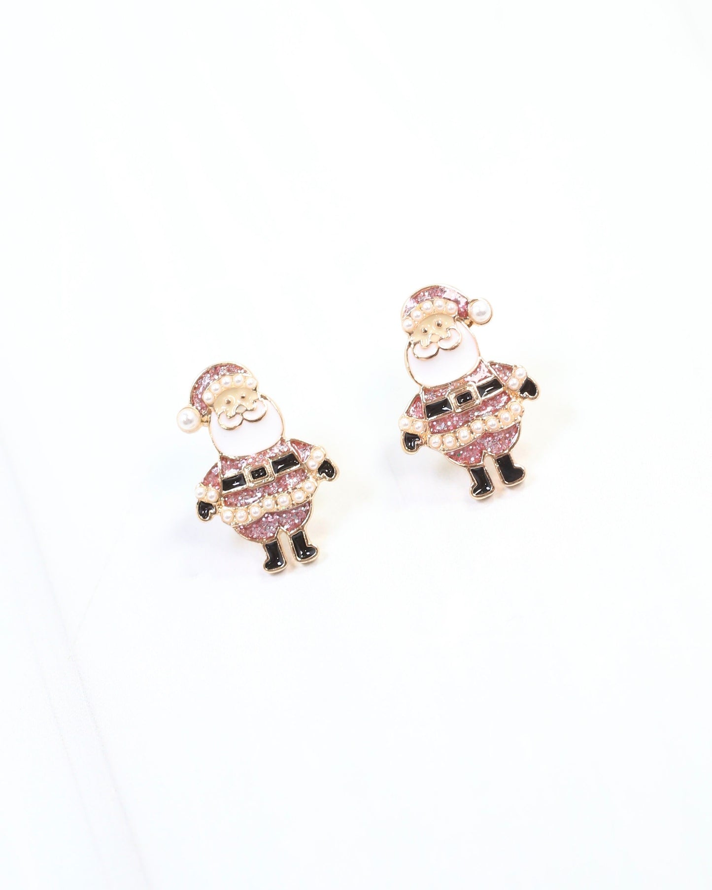 Cheery Santa Stud Earring Pink