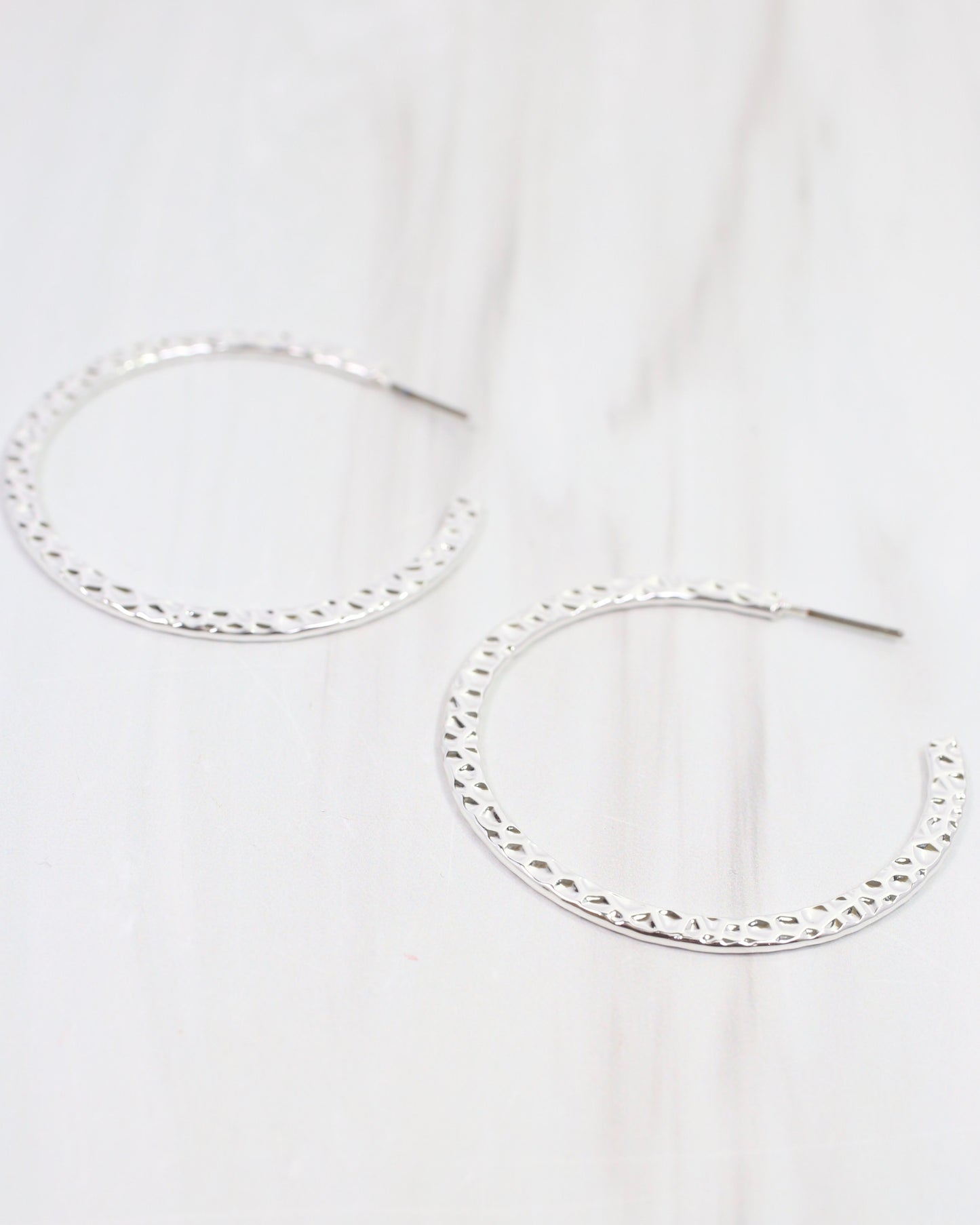 Tristan Textured Hoop Silver