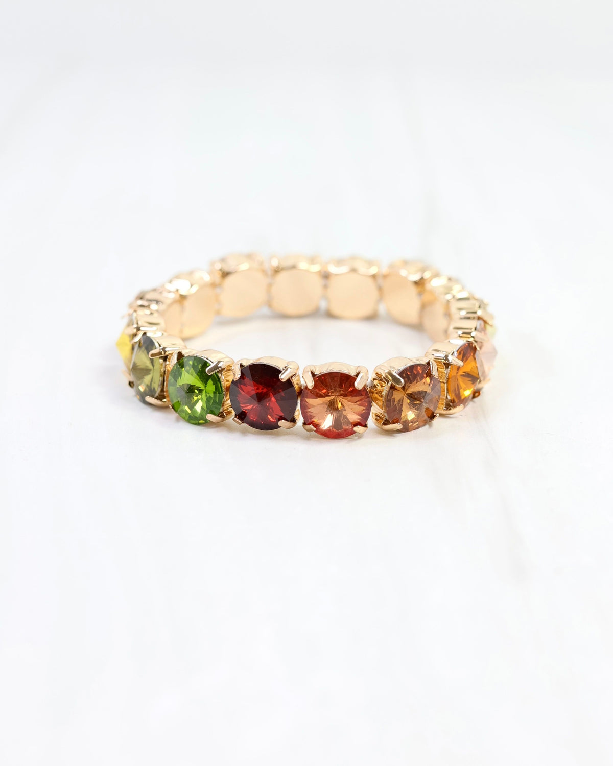 Harper Rhinestone Bracelet Olive Multi