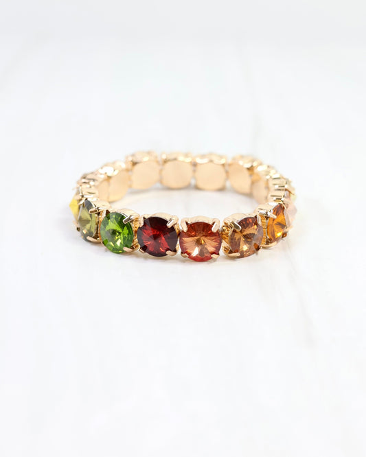 Harper Rhinestone Bracelet Olive Multi