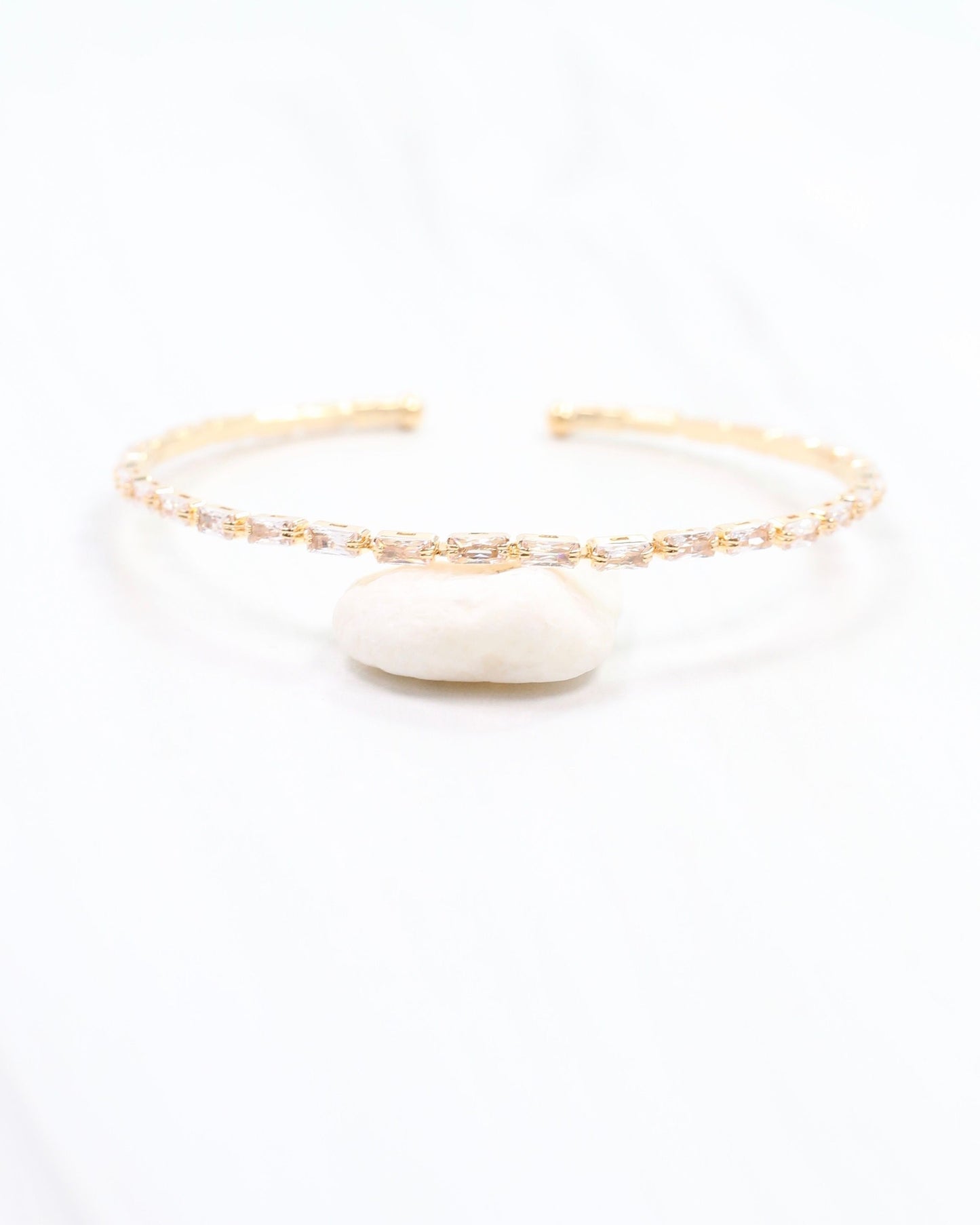 Hawthorne CZ Cuff Bracelet Gold
