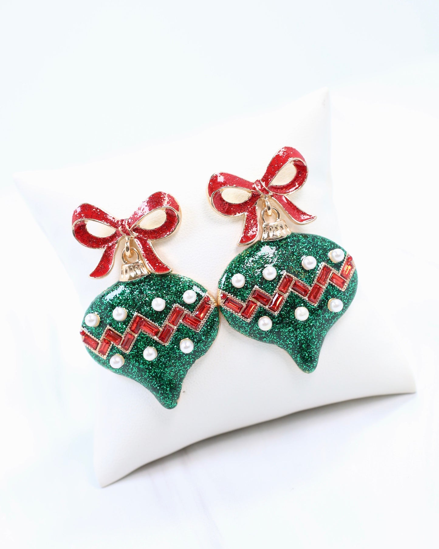 Bridger Bow and Ornament Earring Green