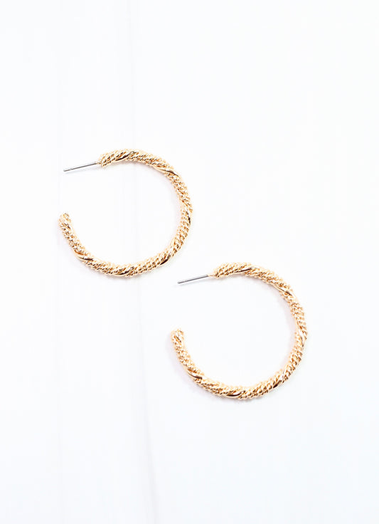 Rowell Twisted Hoop Earring Gold