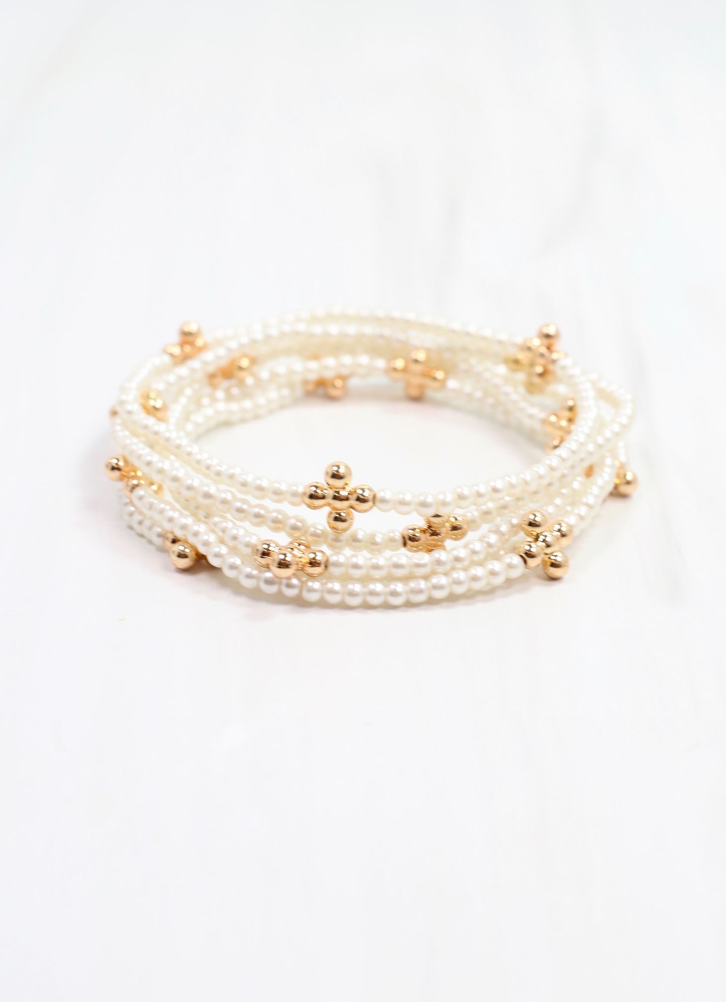 Felicity Pearl Bracelet Set Cream