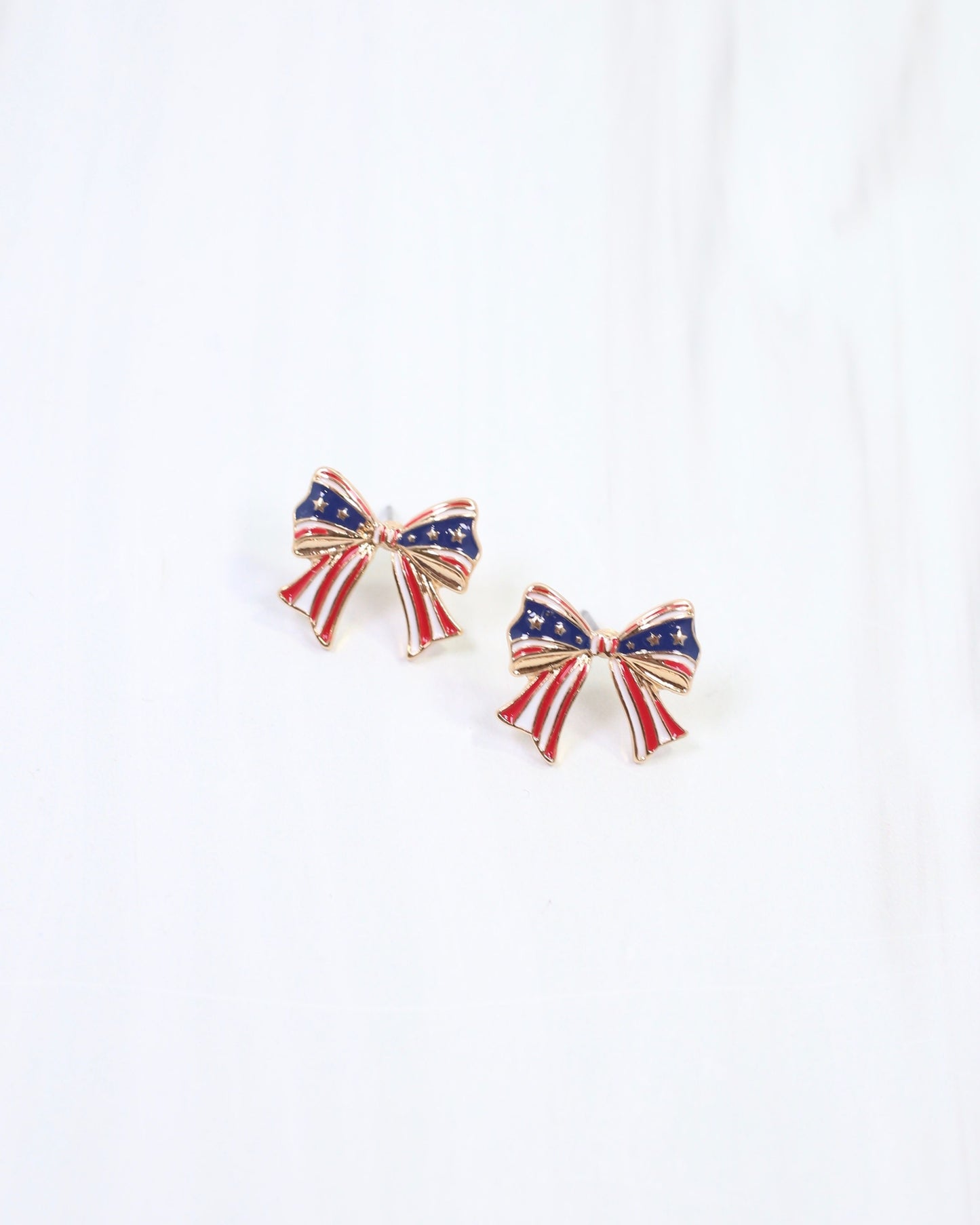 Heritage Bow Stud Earring Red Blue