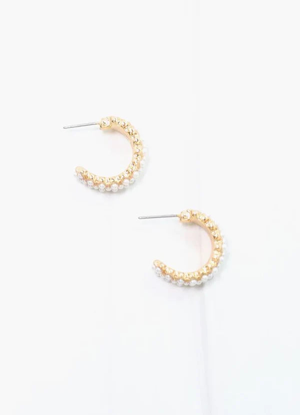 Dorsay Pearl Hoop Earring Gold