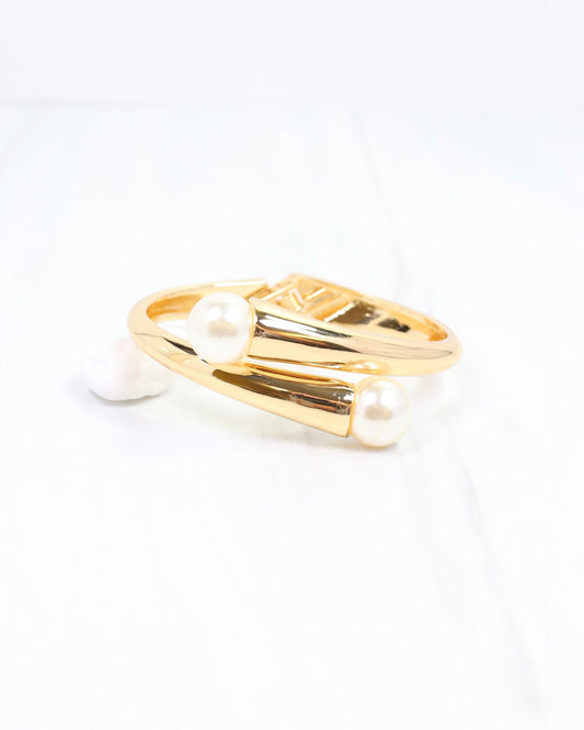 Mellish Pearl Hinged Bracelet Gold