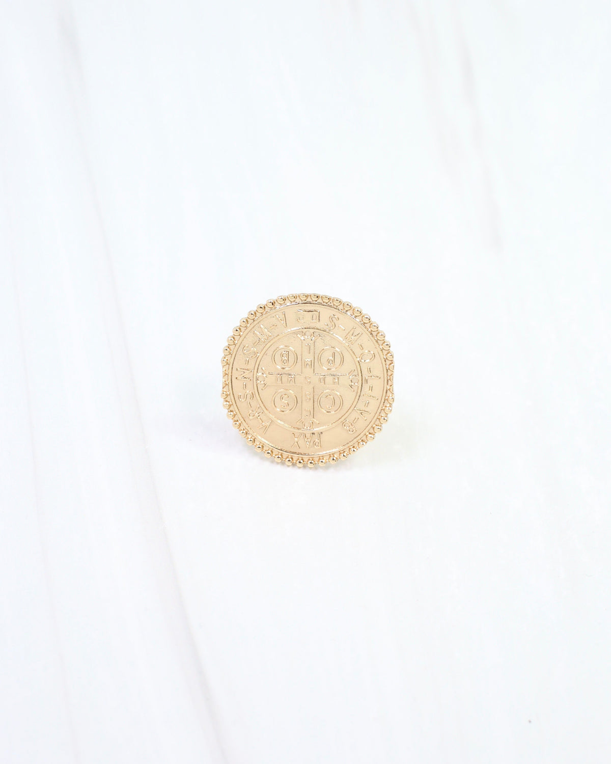 Corine Coin Scarf Ring Gold