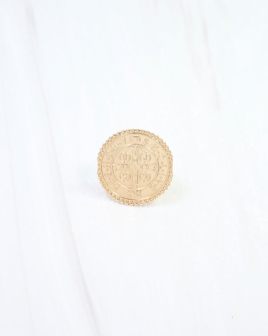 Corine Coin Scarf Ring Gold