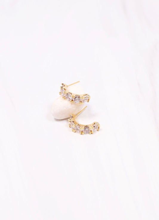 Ismay CZ Hoop Earring GOLD - Caroline Hill