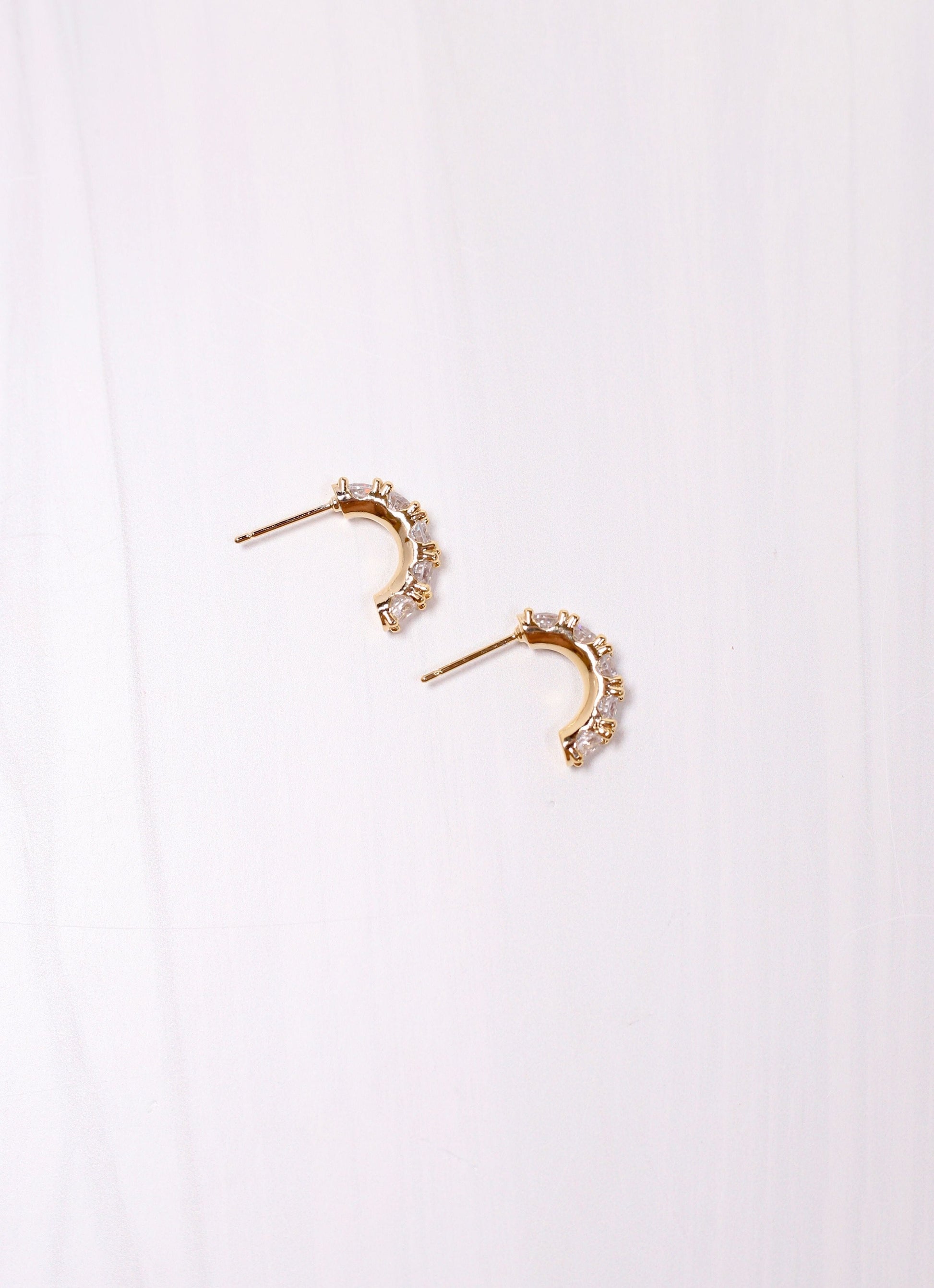 Ismay CZ Hoop Earring GOLD - Caroline Hill