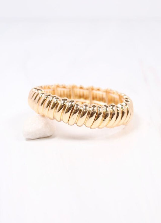 Ivey Metal Stretch Bracelet GOLD - Caroline Hill