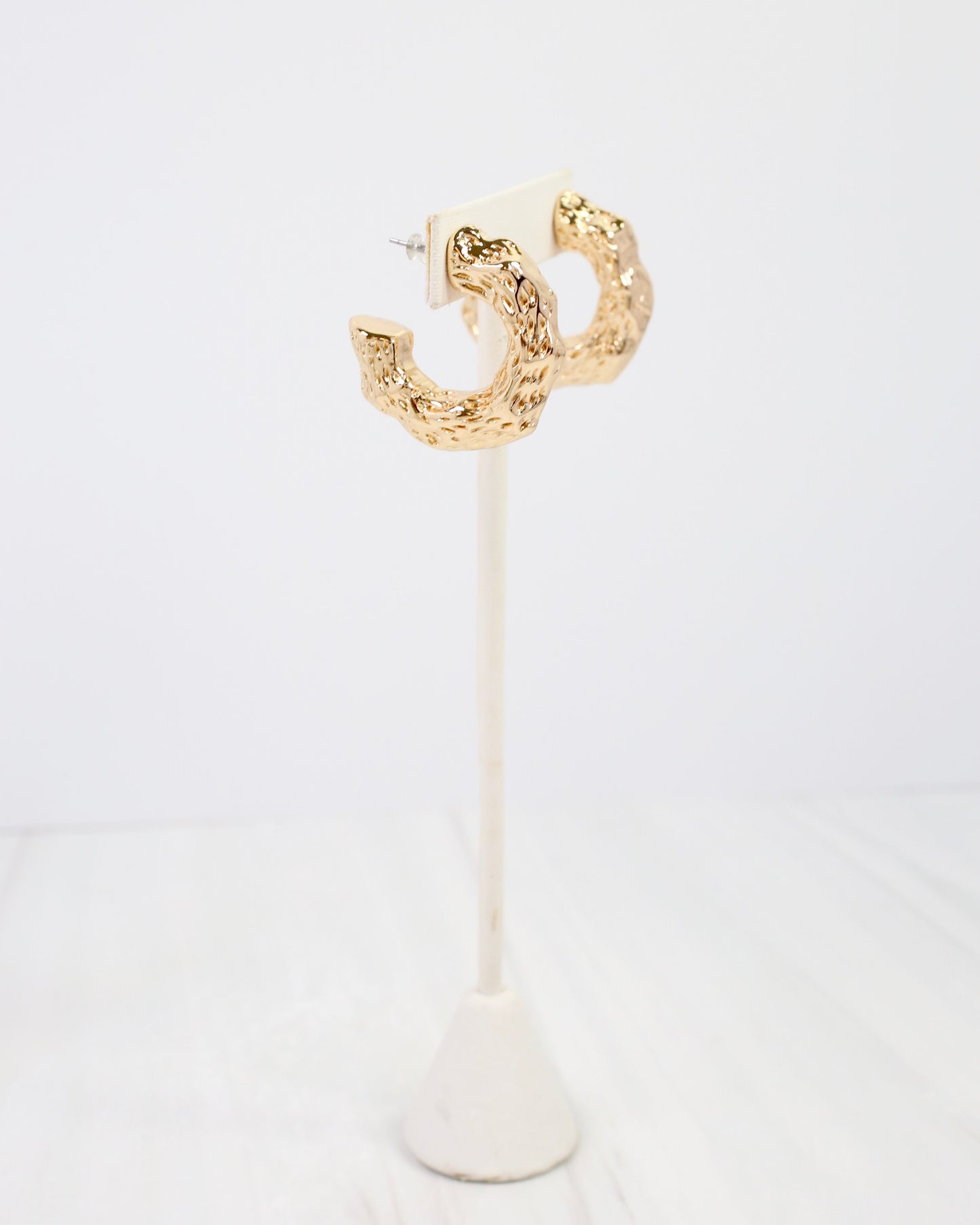 Vinita Textured Thick Hoop Earring Gold