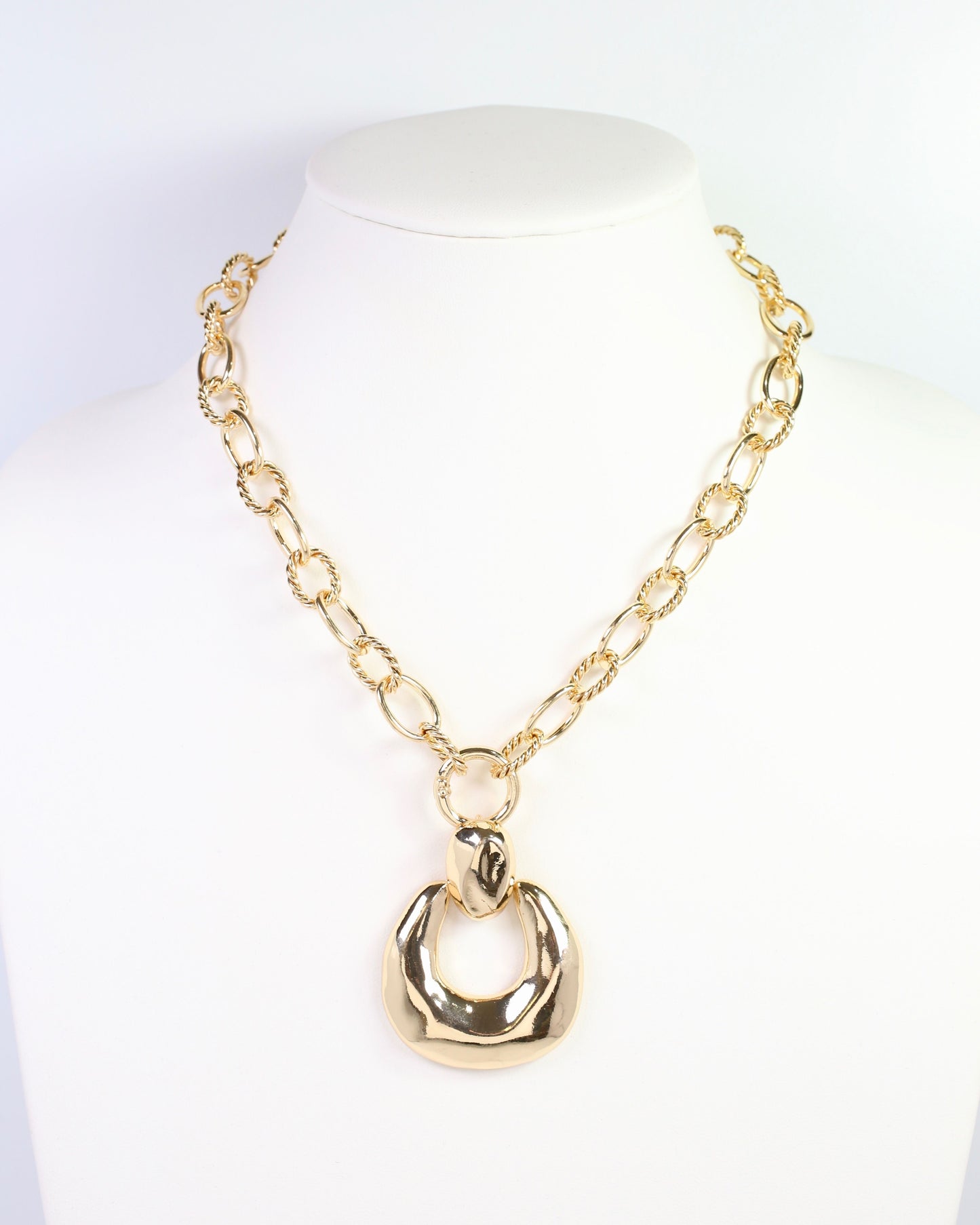 Galena Horseshoe Charm Necklace Gold