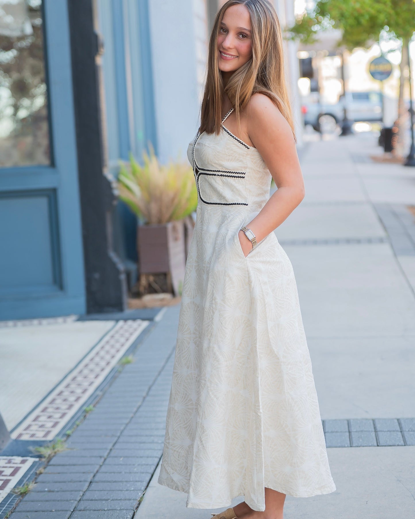 Rousseau Braid Trim Detail Dress