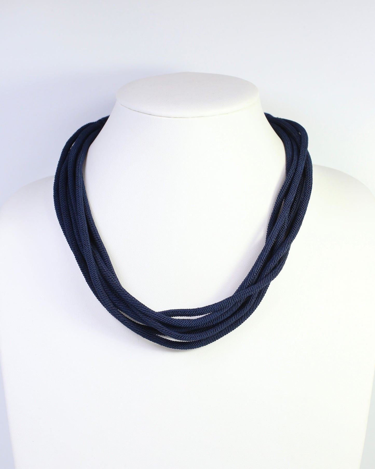 Cranston Layered Cord Necklace Navy