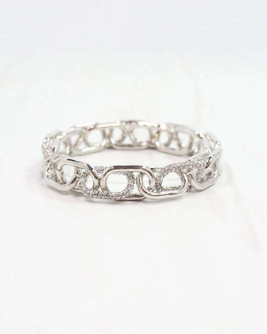 Currie Link Stretch Bracelet Silver