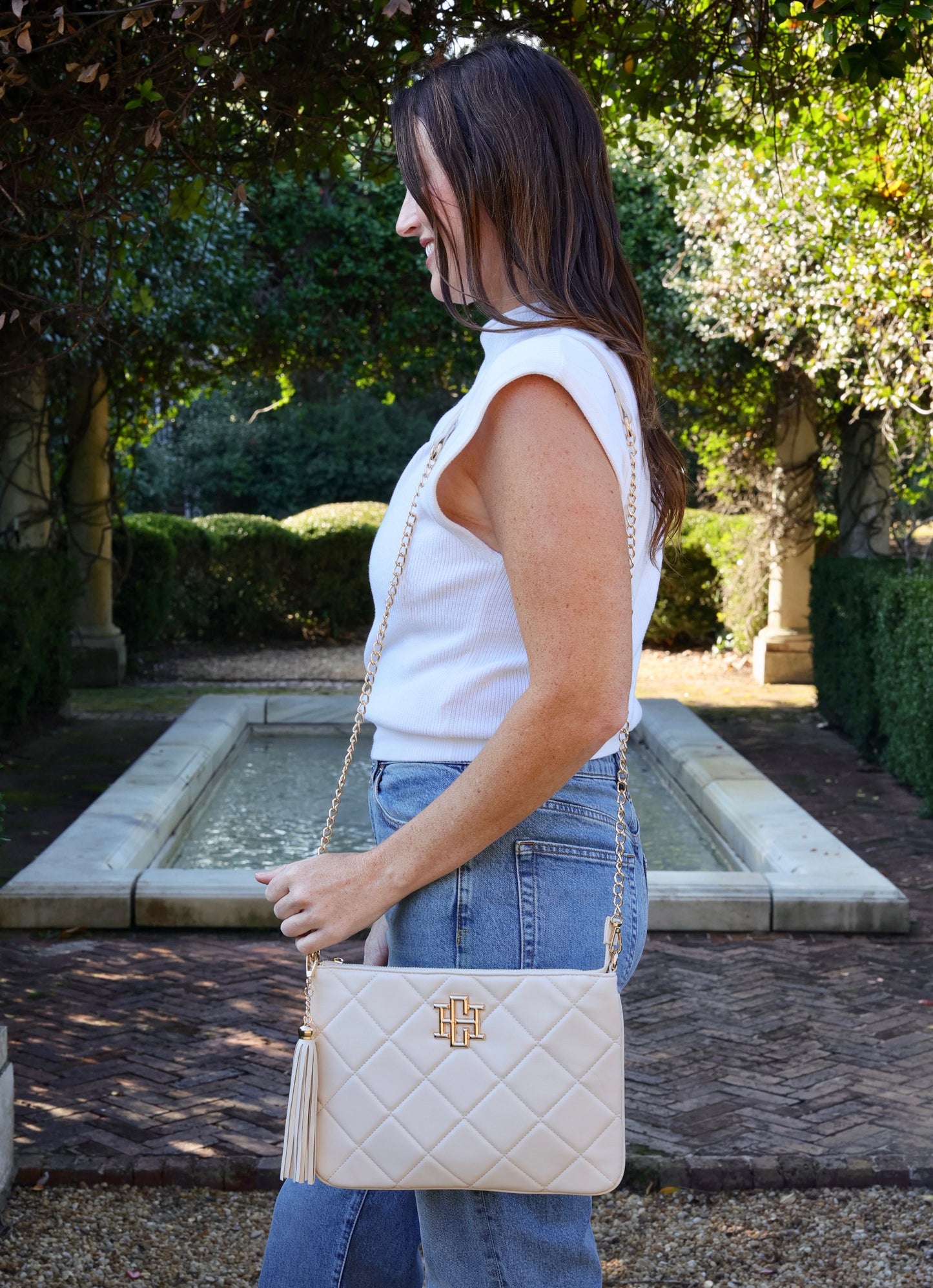 Madelyn Clutch/Crossbody CREAM QUILTED LD