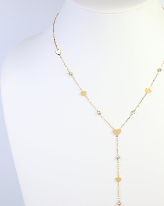 Stockbridge Heart Y Necklace Gold