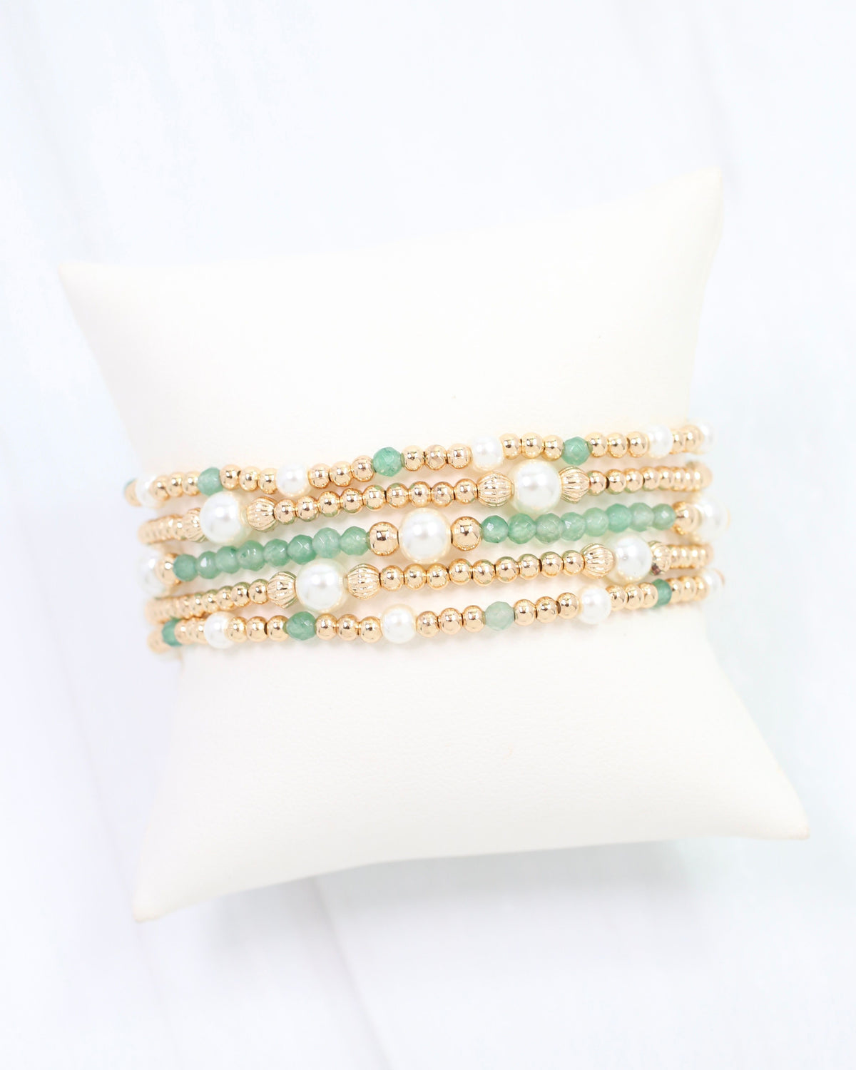 Maneh Beaded Bracelet Set Jade