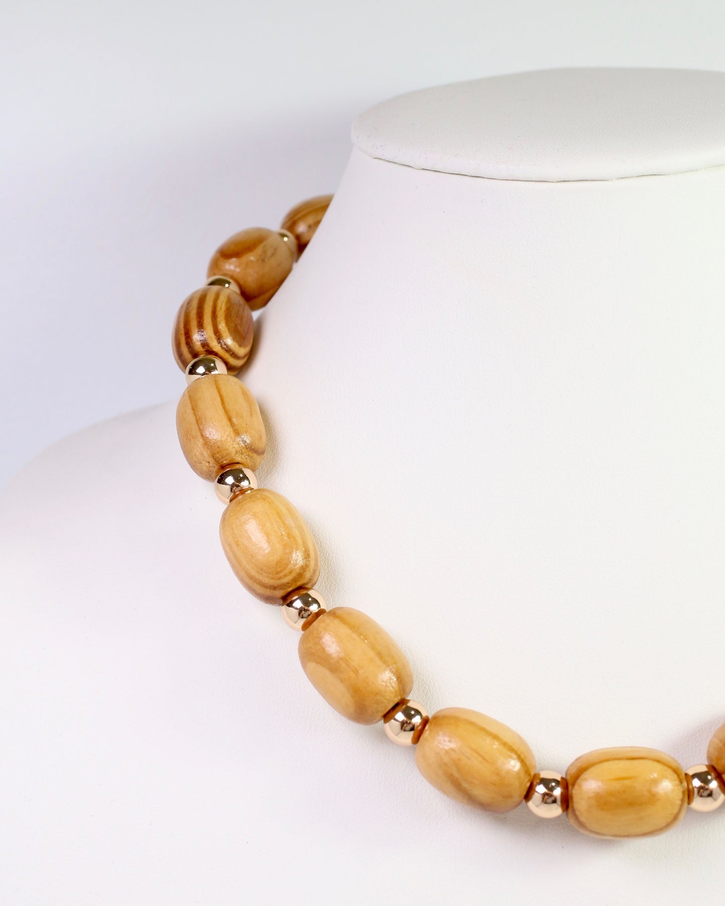 Sassari Wooden Bead Necklace Natural