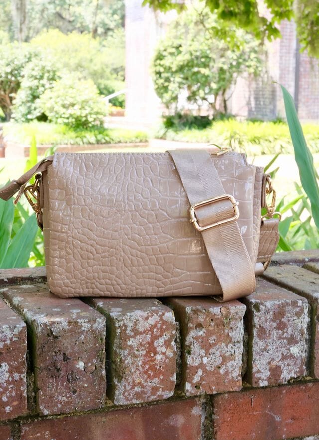 Jace Crossbody TAUPE PATENT - Caroline Hill