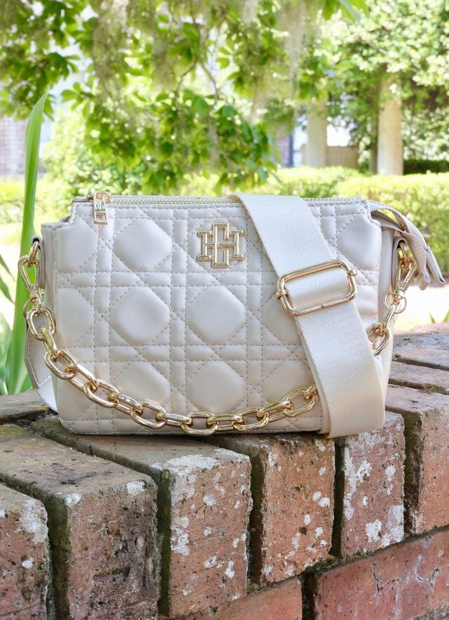 Jace Quilted Crossbody PEARL PATENT LQ - Caroline Hill