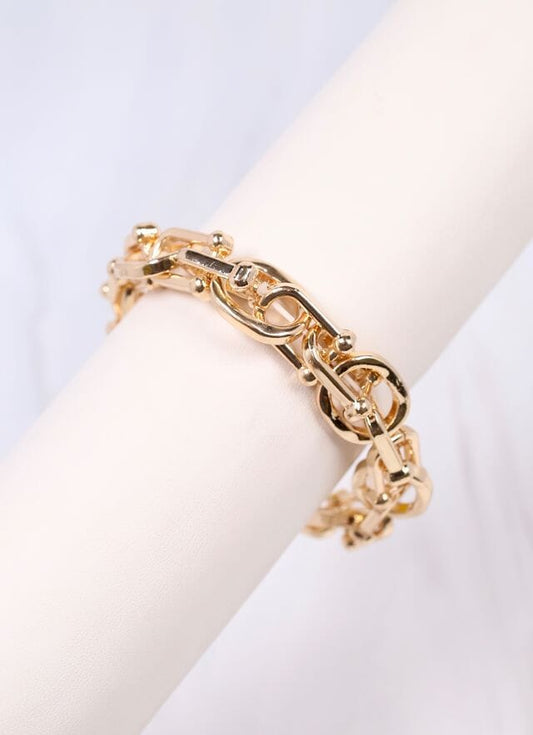 Jaime Metal Link Bracelet GOLD - Caroline Hill