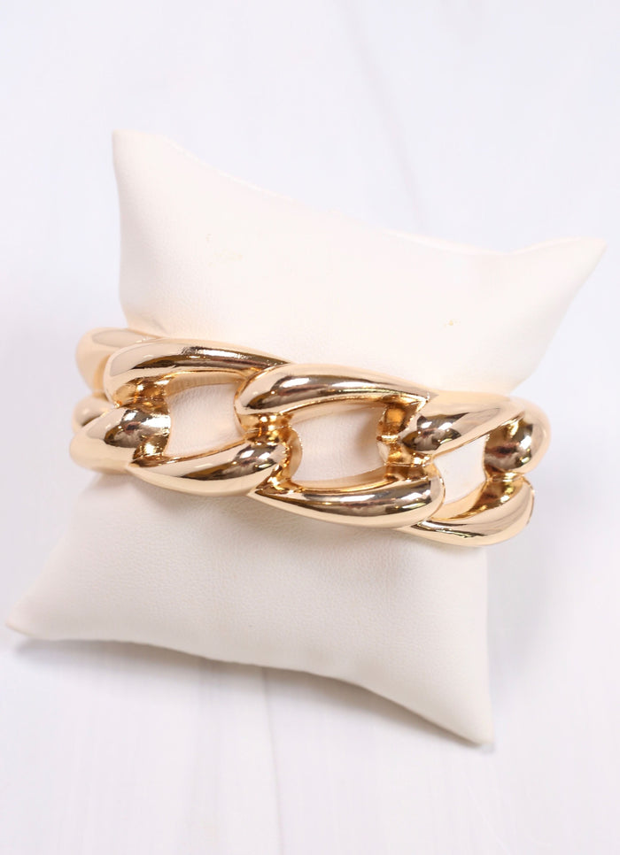 Jamil Link Cuff Bracelet GOLD - Caroline Hill