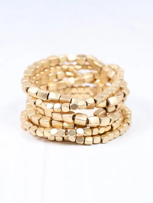 Jamison Metal Bracelet Set MATTE GOLD - Caroline Hill