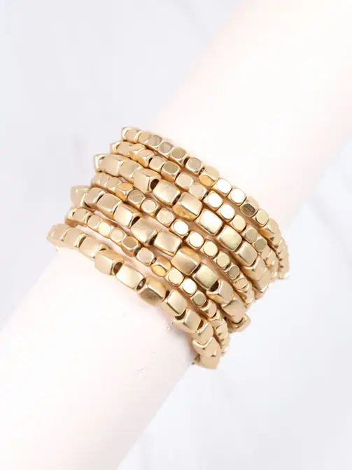 Jamison Metal Bracelet Set MATTE GOLD - Caroline Hill