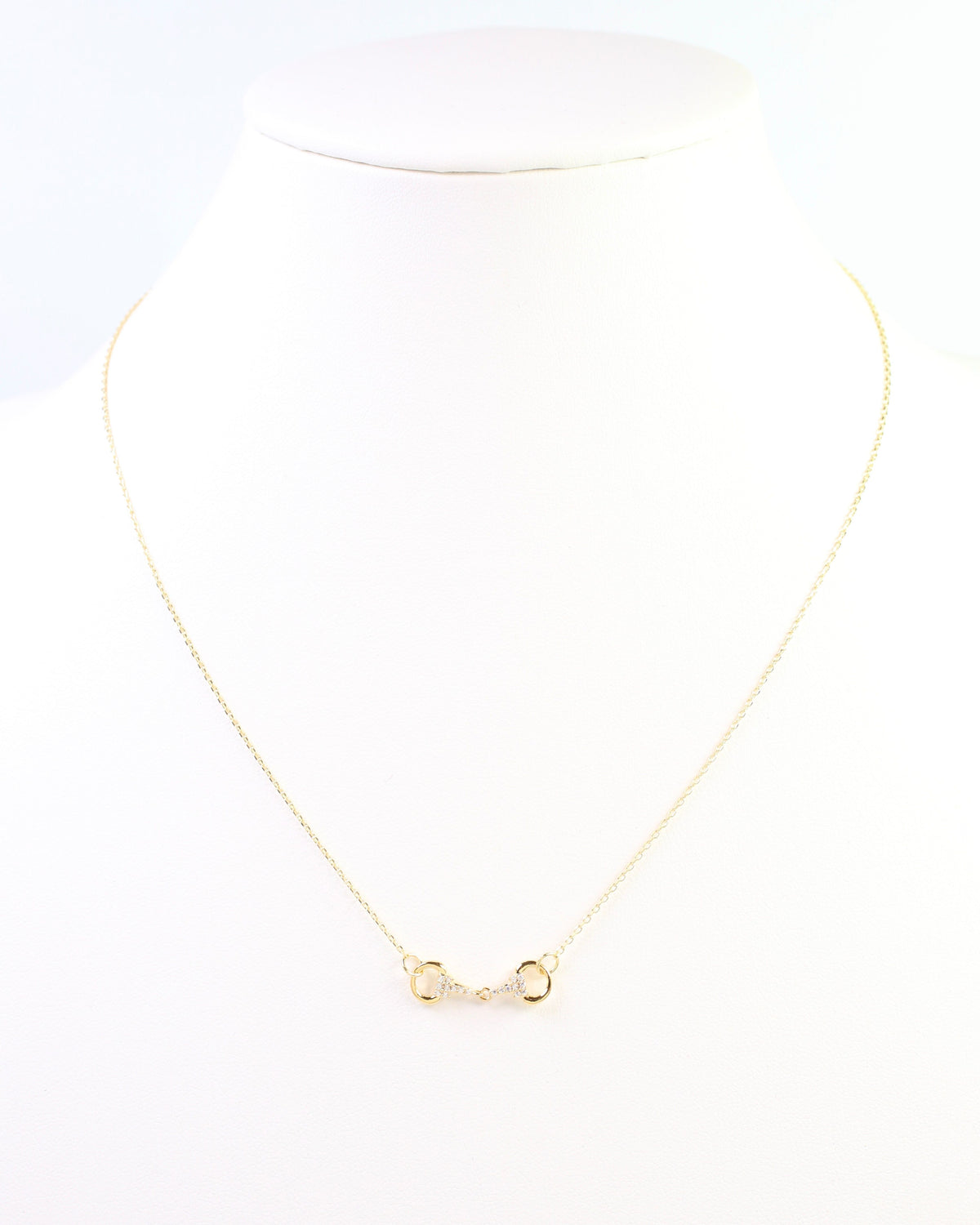 Sullivan Pave CZ Horsebit Necklace WR Gold