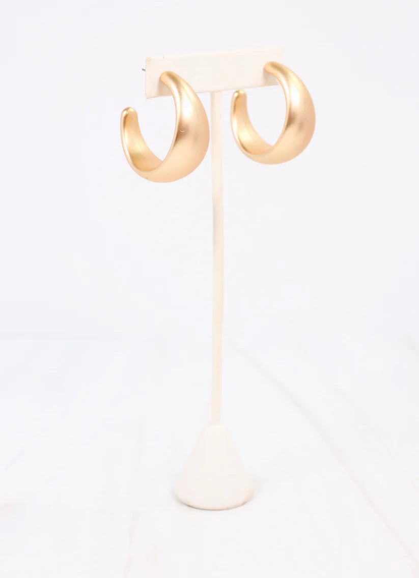 Ridgeway Hoop Earring MATTE GOLD