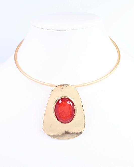 Constance Choker Necklace Dark Red